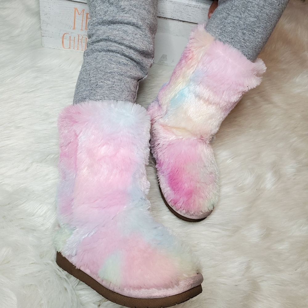 Toddler Girls Unicorn Warm Inside Rainbow Boots